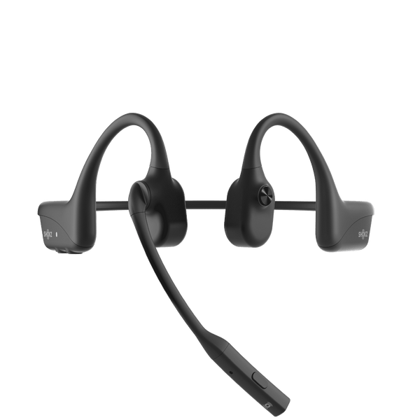 SHOKZ OPENCOMM2 UC WITH USB-A DONGLE COSMIC BLACK BLUETOOTH STEREO HEADSET NOISE CANCELLING BOOM MIC WITH MUTE BUTTON – BONE CONDUCTION – ZOOM CERTIFIED